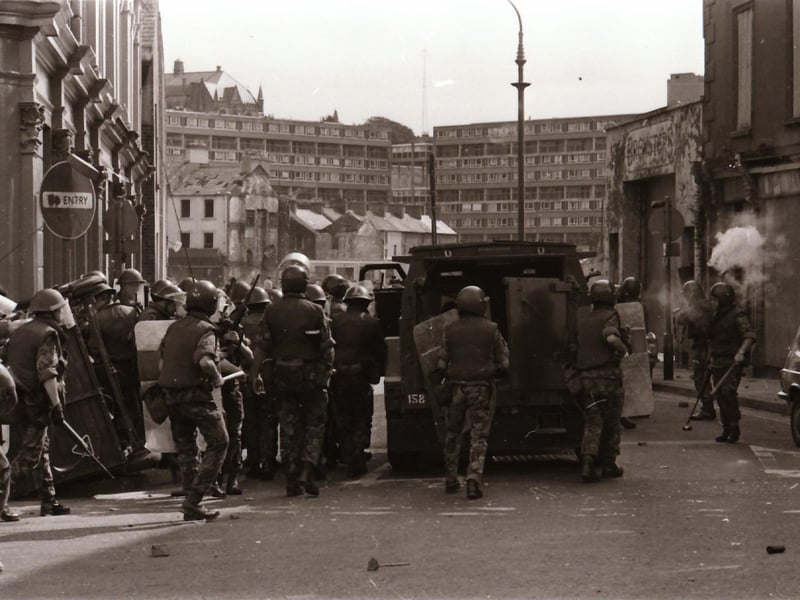 Trouble flares in Derry during the marching season in August 1975.