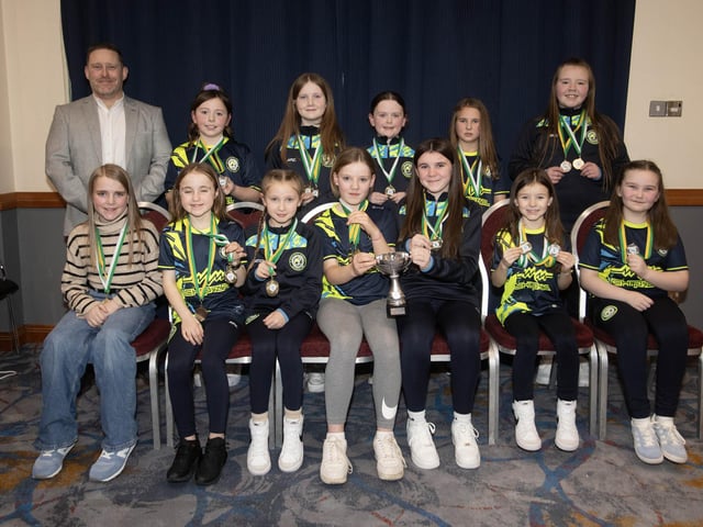 Sion Swifts u-10s, winners of the Winter Plate, pictured at the Annual D&D Awards Night on Saturday at the City Hotel. Included is coach Conor Maxwell.