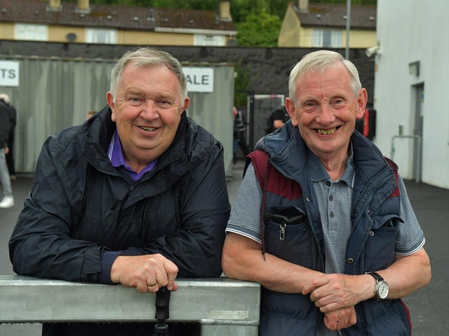 Fans pictured before the game gets underway between Derry City and Cork City on Friday evening. Photograph: George Sweeney. DER2325GS – 72