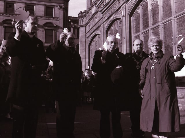 Peace Rally held at the Guildhall Square back in 1996.