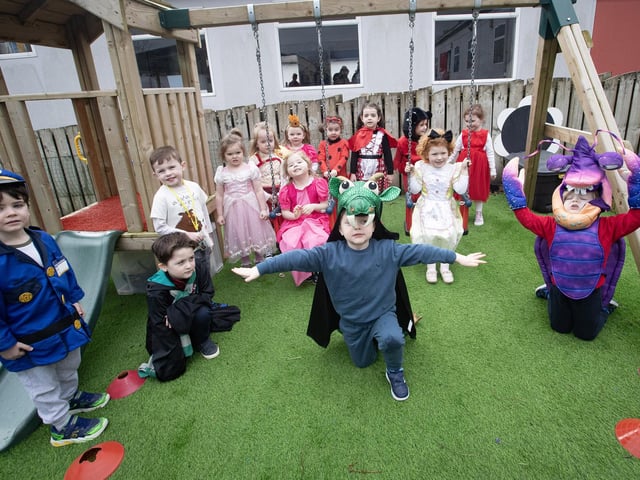The Nursery Class at Hollybush PS pictured this week celebrating World Book Day by dressing up.