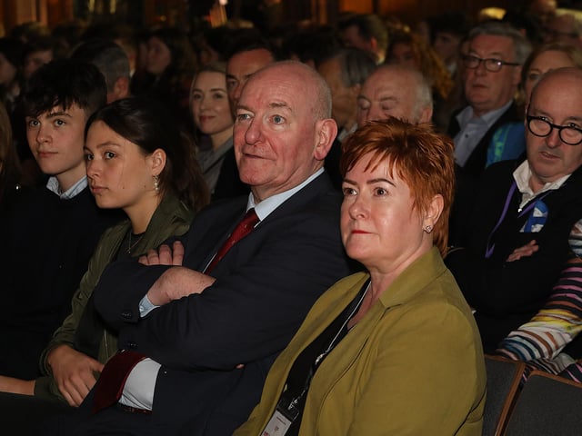 Mark and Jackie Durkan among the audience.