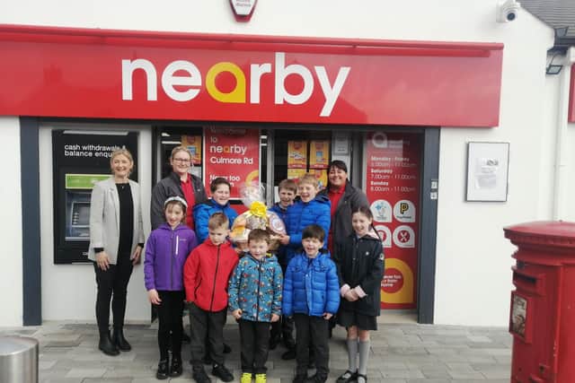 Culmore Primary School student council, who raised £240 with the help of Culmore Stores to buy resources for the school.