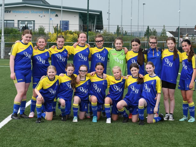 The Eglinton Eagles Girls Under-13's team at the Shared Village Centre.