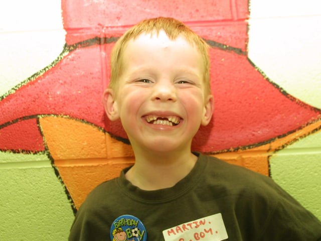 Celebrating Martin Parke's 6th birthday party at the Fun Factory in 2003.