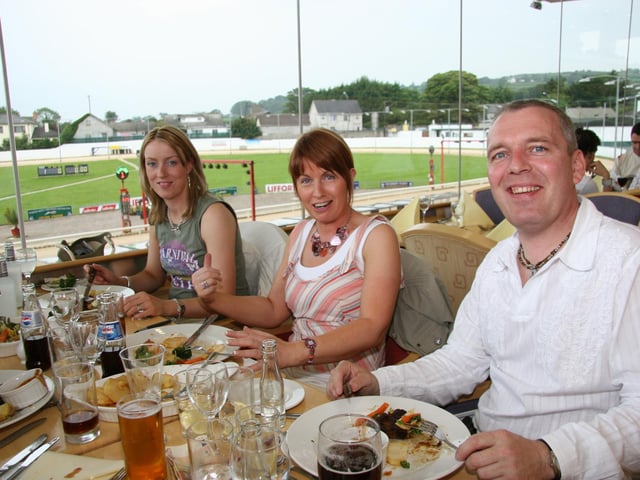 Derry and Donegal people enjoying a night at Lifford races in June 2005.