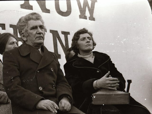 The third anniversary of Bloody Sunday is marked in Derry in January 1975.