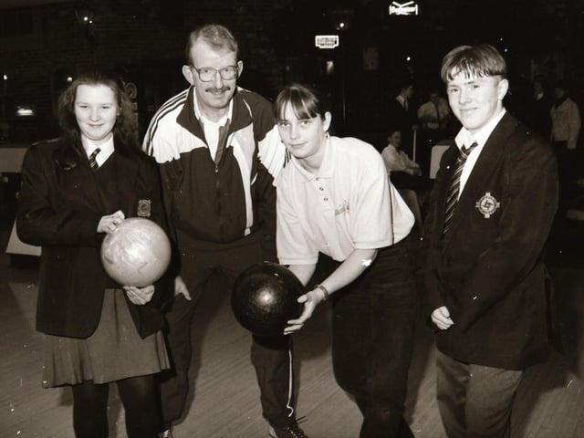 Staff and customers at Brunswick Bowling Alley and Martha's Vineyard back in 1996.
