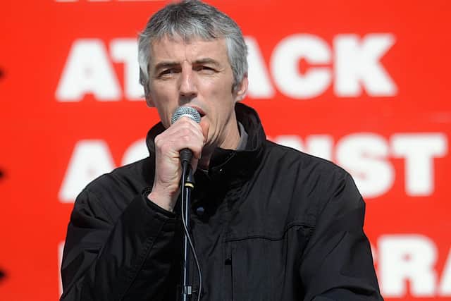 Colm Bryce at a demonstration in Guildhall Square.