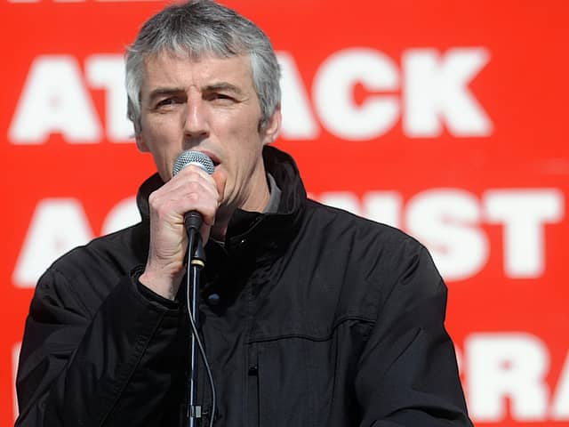 Colm Bryce at a demonstration in Guildhall Square.