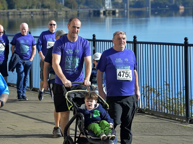 Mark H. Durkan MLA takes part in the annual Foyle Hospice Run/Walk. Photo: George Sweeney