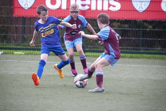 Action from the Tummery Athletic v. Aileach FC u-10 game at the O’Neills Foyle Cup on Monday at Leafair. (Photos: Jim McCafferty Photoghraphy)