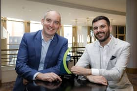 Shane O’Hanlon, InterTradeIreland with Jude Morrow, Neurodiversity Training International, Derry. Photo: Johnny Bambury