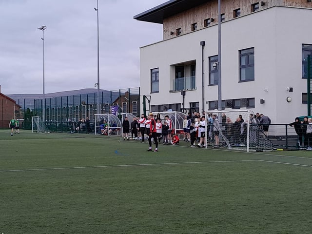 Footballers at the Galliagh Community Response (GCR) Memorial Cup in memory of Bronagh McLaughlin and Caitlin McLaughlin last Saturday.