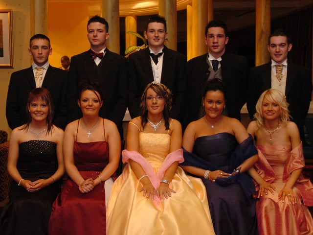 Seated, from left, Gemma Kerlin, Michelle O'Kane, Nicole McGlinchey, Catherine Burns, and Bronagh Donaghy. Standing, from left, John Harkin, Ronan Curley, Jimmy Murphy, Ronan Devine, and Gary Moore. (1502PG06) : .