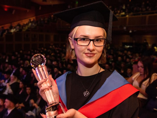 Sophie McDaid won Broadcast & Electronic Solutions Ltd Award Awarded for Best Higher National Diploma in Creative Media Production Film Student)