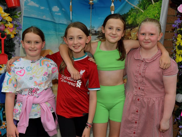 Lola, Anna, Alya-Rose and Sophie were at the recent Habinteg Big Beach Lunch at Farland Way. Photo: George Sweeney. DER2325GS – 028