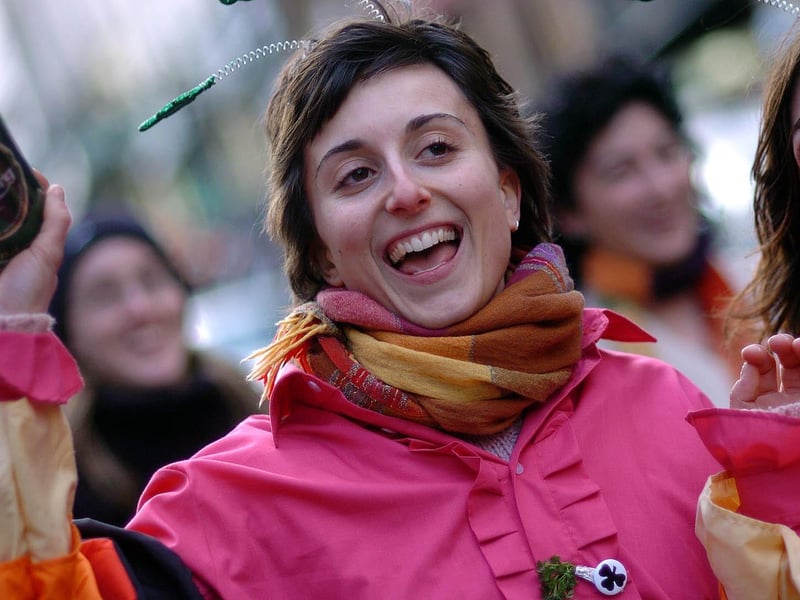 Smiles were all around for the St Patrick's Day parade along Shipquay Street. : St Patrick's Day in Derry in 2006.