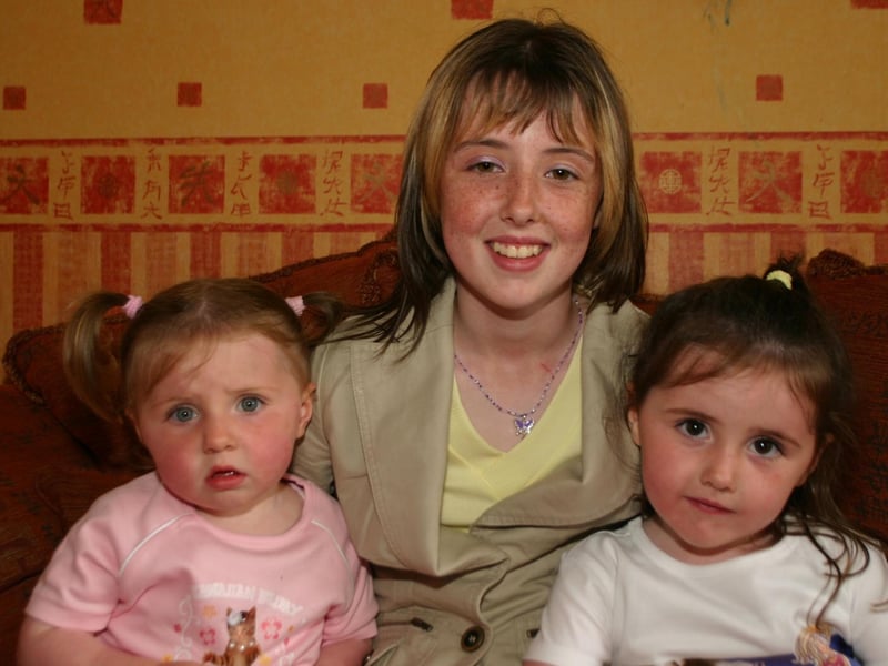 Gemma Hughes pictured with sisters Ellie and Aimee 6913dd : Parties in Derry in July 2005.