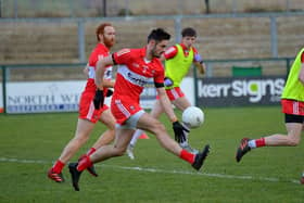 It will be Derry senior football appearance No. 102 for Chrissy McKaigue against Meath this Saturday. Photo: George Sweeney. DER2305GS – 146