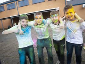 Having fun at the St. Joseph’s Boys School Colour Run.
