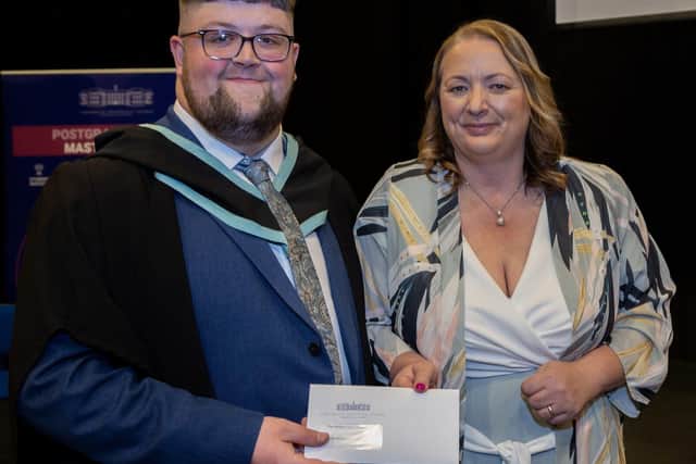 Caolán Dobbins pictured with Guest Speaker Máire Thompson