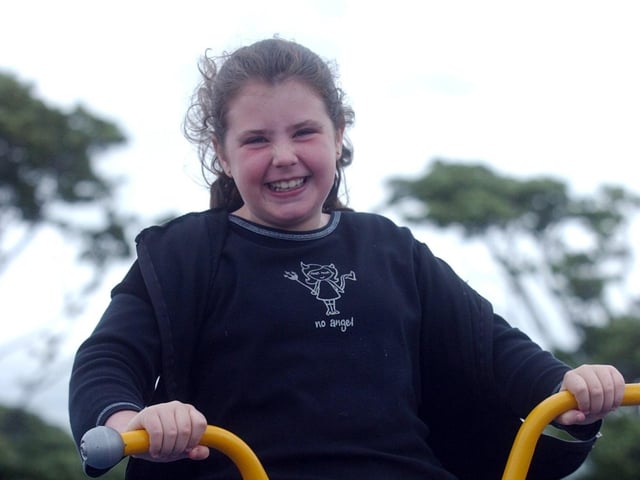 Shannon Hannigan, from Creggan, on the see saw. (0607C74)