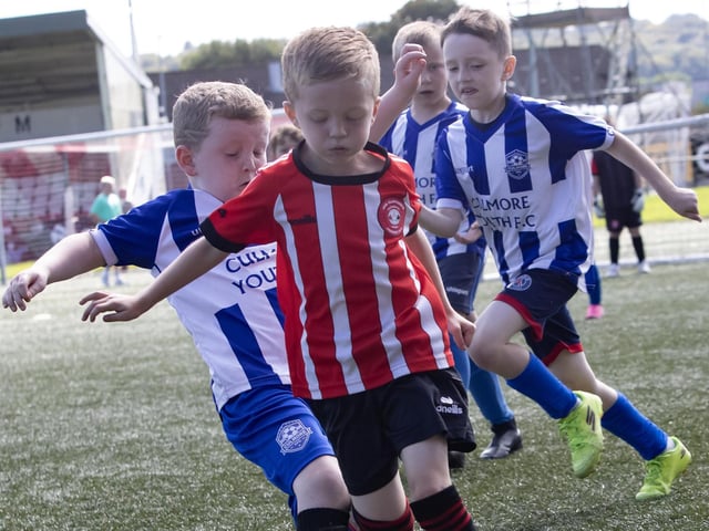 Action from one of the games in the Ryan McBride Cup at Brandywell. (Photos: Jim McCafferty Photography)