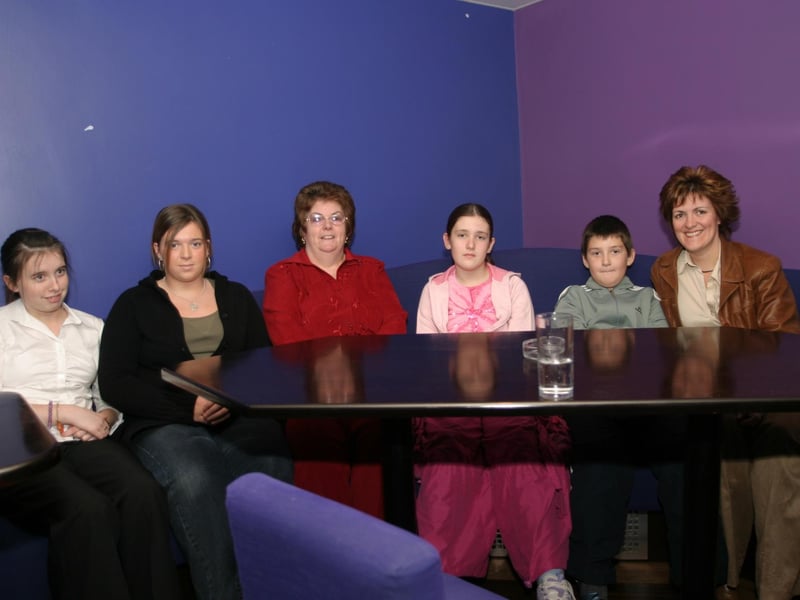 Marie with Gemma Coyle, Dawn McDaid, Marie Farren, Aishling McDaid, Matthew McDaid and  Annmarie McDaid:Derry parties from November 2003