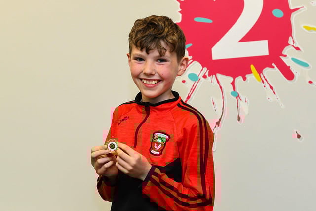 CCE Baile na gCallieach member Daithi O’Donghaile first place medal winner at the recent  Doire Fleadh for comhrá age 12-15 years. Photo: George Sweeney