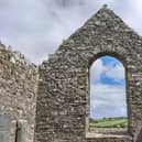 The ruins of the 17th Century Cloncha Church near Culdaff and off the road from Moville to Carndonagh were built on a much earlier monastic settlement and  can be found next to ancient and very impressive high crosses. This area was obviously very special to those who made their home here for thousands of years as nearby, almost in a direct line, is the 5,000 year old Bocan Stone Circle, the below that the even older Temple of Deen, both to the north, and the Carrowmore early Christian monastery and crosses to the south.