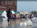 Dancing through the rain at Derry Halloween.