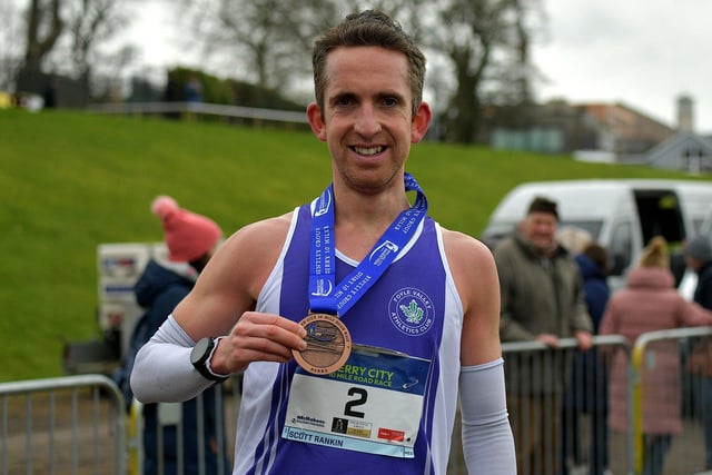 Foyle Valley’s Scott Rankin won the Bentley Group Derry 10 Miler Race with a time of 52 minutes and 32 seconds on Saturday morning. Photo: George Sweeney. DER2310GS – 111