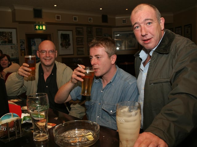 Some of the regulars in the Abercorn Bar back in 2004.