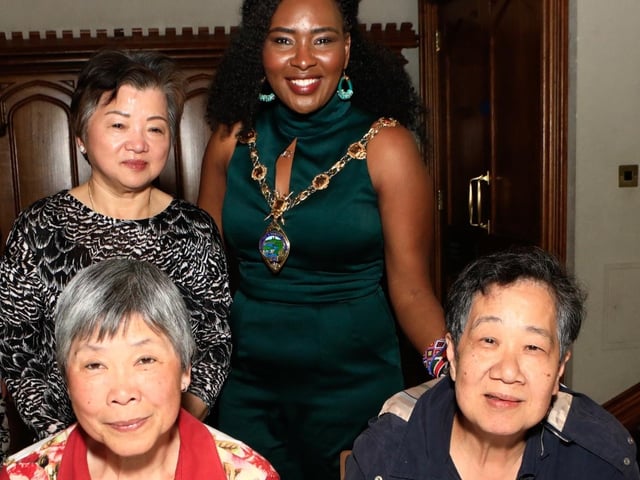 Mayor Lilian Seenoi Barr with Linda, Alice and Anne aft the Mayor's final Tea Dance held in the Guildhall. (Photo - Tom Heaney, nwpresspics)