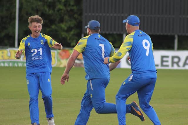 Donemana celebrate stunning take from William McClintock at the weekend. (Photos: Lawrence Moore)