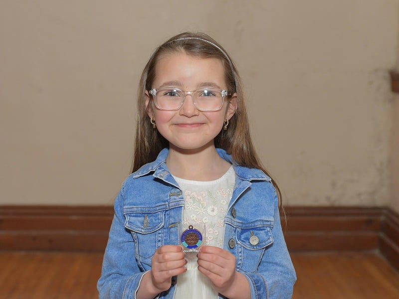 Eadha Webb, Class Act Drama School, was placed 3rd in P3 Irish Verse at the Feis Dhoire Cholmcille on Thursday at St Columb’s Hall. Photo: George Sweeney.