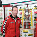Derry City's Barry Molloy and Ruaidhri Higgins with the Setanta Cup.