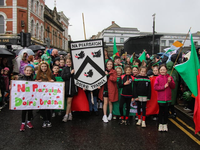 Doire Trasna Club members at the St. Patrick’s Day Parade. (Photo - Deirdre Heaney, nwpresspics)