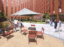 A view from the proposed internal courtyard. Image provided by Like Architects