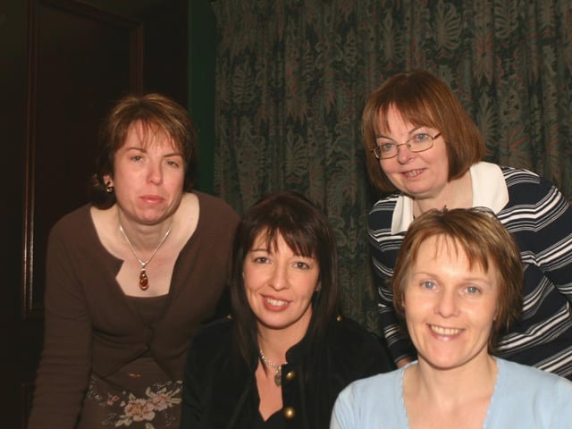 Kathleen, Roseleen, Antia, and Debbie pictured at the Quiz night held in the City Of Derry Rugby Club in Aid of the Foyle Hospice. 682/ dd : Parties in December 2005.