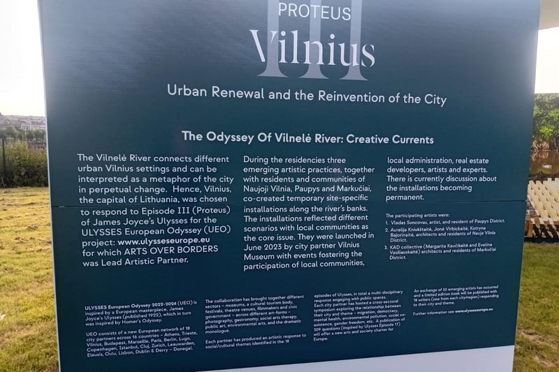 The participating artists were: Vladas Suncovas, artist, and resident of Paupys District; Aurellja Kniukštaité, Joné Virbickaité, Kotryna Bajorinaité, architects and residents of Nauja Vinis District; KAD collective (Margarita Kaučikaité and Evelina Vasilimuskaitë) architects and residents.