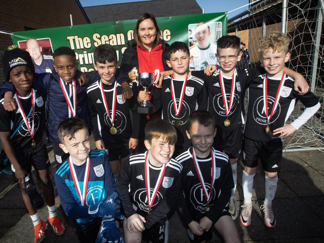 Letterkenny Rovers, winners of the 2024 2015s Sean O’Kane Memorial Cup at St. Joseph’s Boys School on Saturday morning. (Photos: Jim McCafferty Photography)