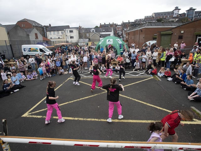Some of the young dancers who performed at the Feile '25s Party in the Park (Big Bog BBQ) in Pilot's Row on Saturday. (Photos: Jim McCafferty Photography) : .