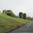 The lower road in Derry City Cemetery.