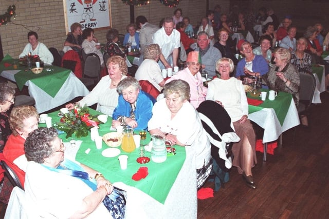 Senior citizens' Christmas party at Pilot's Row back in the year 2000.