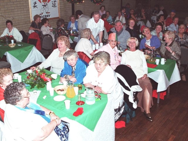 Senior citizens' Christmas party at Pilot's Row back in the year 2000.
