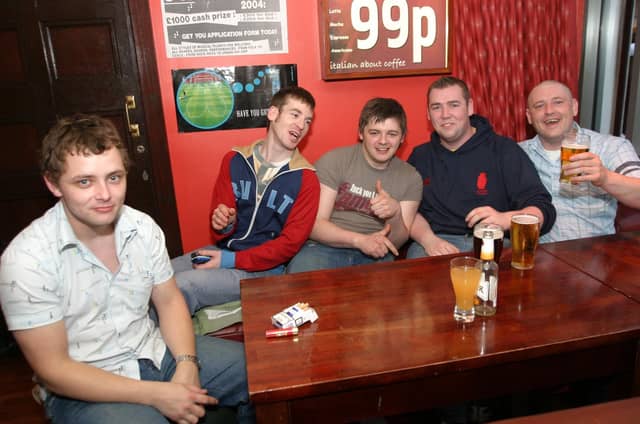 Patrons and staff at The Strand Bar in Derry back in 2004.