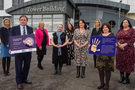 Pictured at the launch of the new course at NWRC are (L-R) Lynda Hegarty, Head of Health, Science and Sport at NWRC, Leo Murphy, Principal and Chief Executive, NWRC, Sinead Hawkins, Business Development Manager, NWRC, Stephanie McGuinness, Curriculum Manager, Health, NWRC, Kim Boyle, Curriculum Manager, Health, NWRC, Suzanne Mahon, Assistant Director for Safeguarding Children in the Western Trust, Jane Fleming, Business Development Executive at NWRC, Marie Brown, Director of Foyle Women’s Aid, and Mairead McGilloway, who is currently seconded from her Head of Service post at the Western Health and Social Care Trust to the Office of Social Services at the Department of Health.


