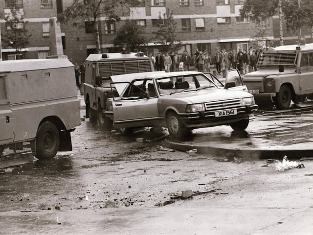 Scenes from the Bogside during rioting on August 12.